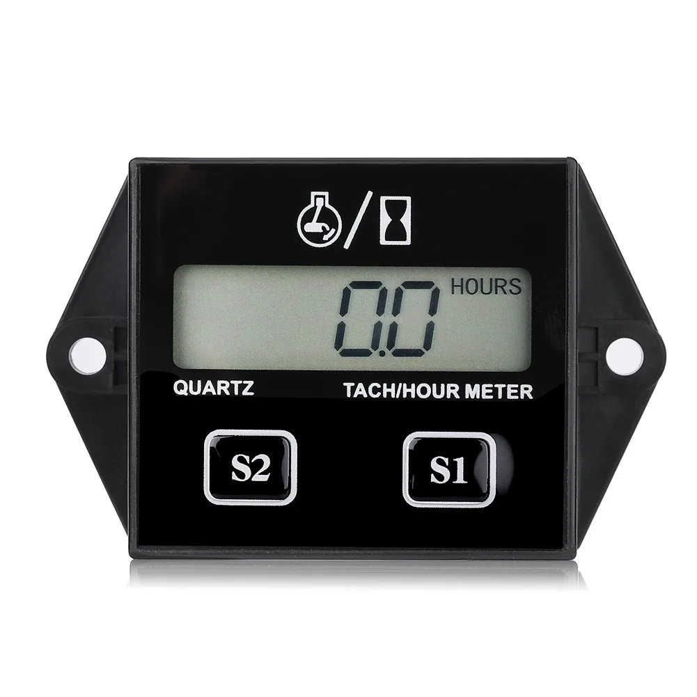 

LCD Digital Tachometer Tach/Hour Meter Gauge RPM Tester for 2/4 Stroke Gas Engine Motorcycle