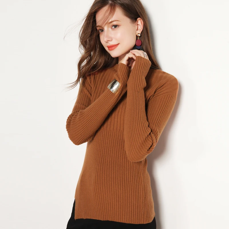 High quality pure cashmere sweater O-neck autumn and winter new fashion slim striped women's pullover | Женская одежда
