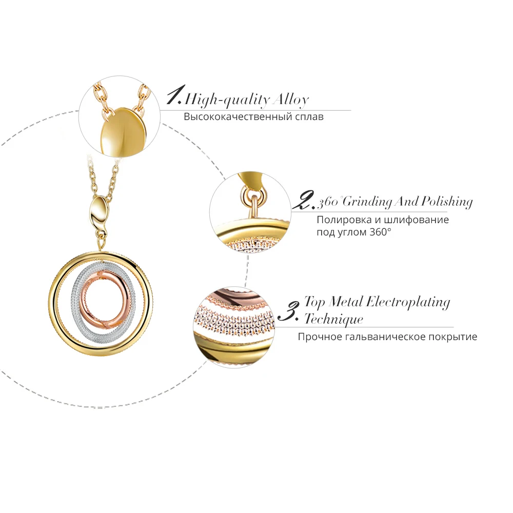 Viennois Новый Разноцветные Круглый Ожерелье Женщины Золото и Серебро Роуз