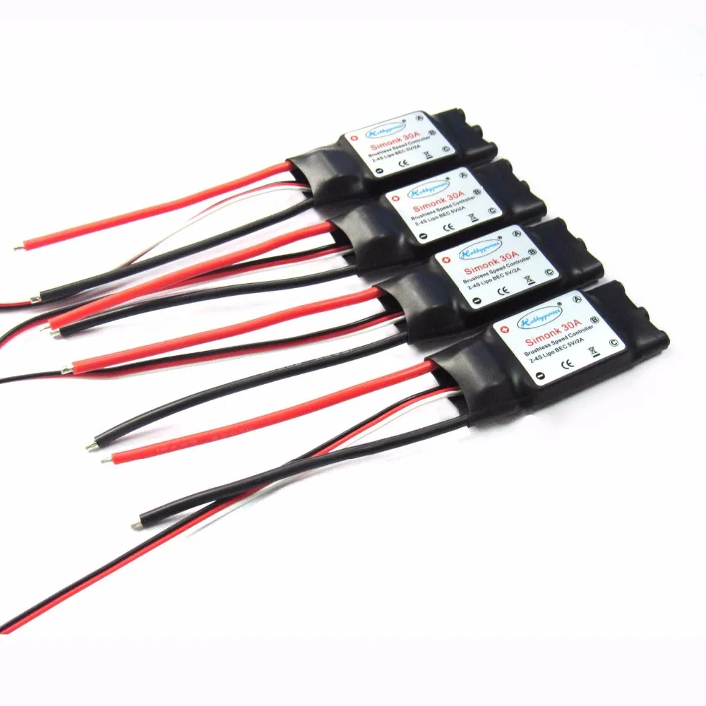 4x Hobbypower SimonK 30A ESC бесщеточный контроллер скорости BEC 2A для квадрокоптера F450 X525 S500|30a