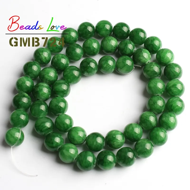 

Wholesale Smooth Green Persian Jada Stone Round Beads for Jewelry Making Diy Bracelet Necklace 6 8 10 12MM Pick Size 15 Inches