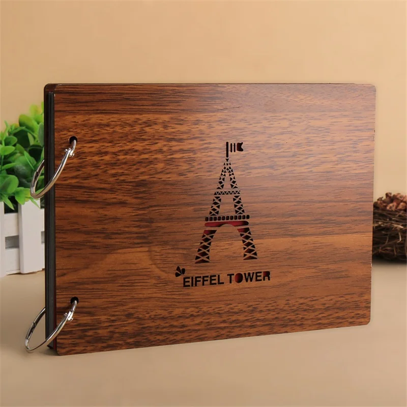 Tower Купить 1 получить 8 фото набор альбомов деревянная крышка свободный лист Выпускной Фотоальбом детский Свадебный фотоальбом - Цвет: Tower