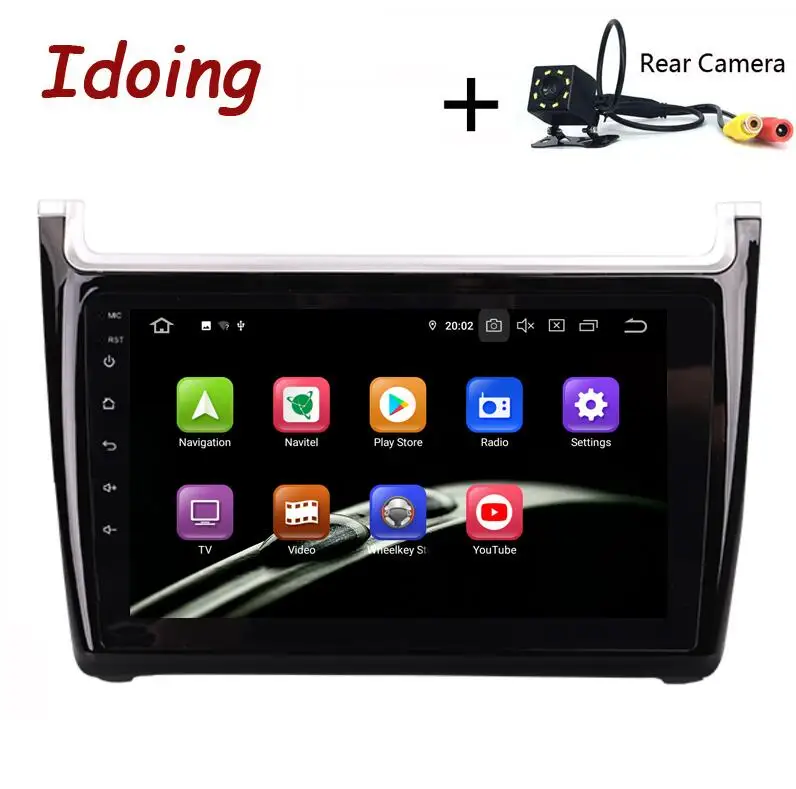 Standard with Camera Idoing " 2.5D ips автомобильный Android 9,0 Радио мультимедийный плеер для VOLKSWAGEN/VWPolo 2011- PX5 Восьмиядерный 4G+ 64G gps навигация - Цвет: Standard with Camera