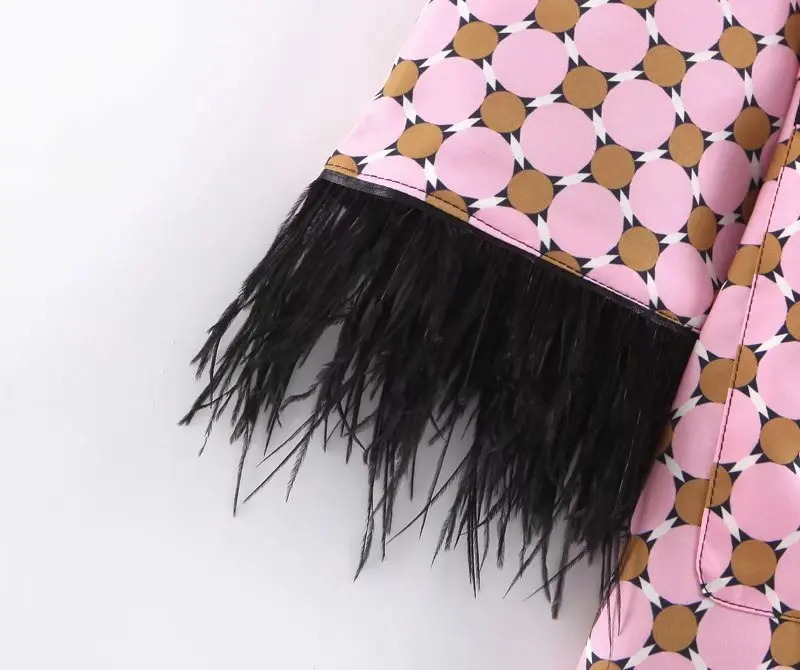 Модный женский блестящий пиджак в европейском и американском стиле с принтом