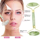 Инструмент для подтяжки лица с двумя головками, натуральный косметический массаж лица, инструмент для подтяжки лица, Нефритовый ролик-массажер