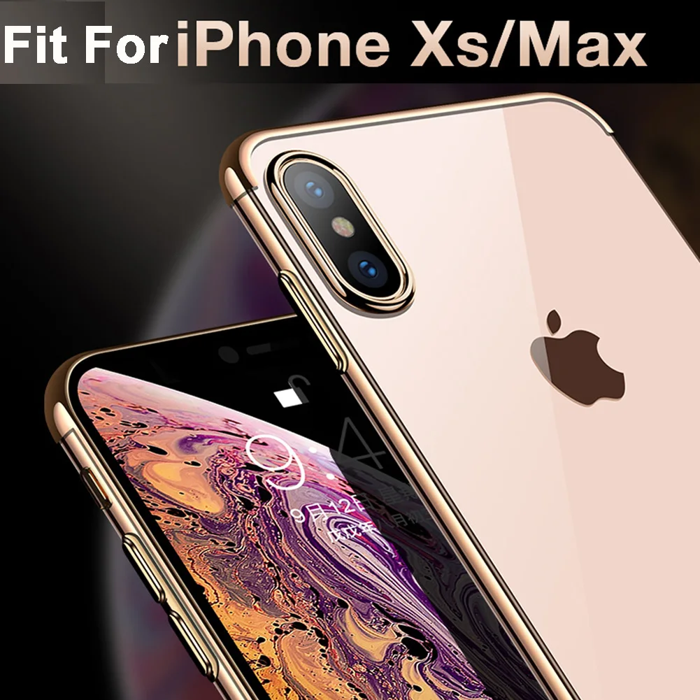 Роскошный силиконовый прозрачный чехол для iPhone XS Max Мягкий из ТПУ Рамка