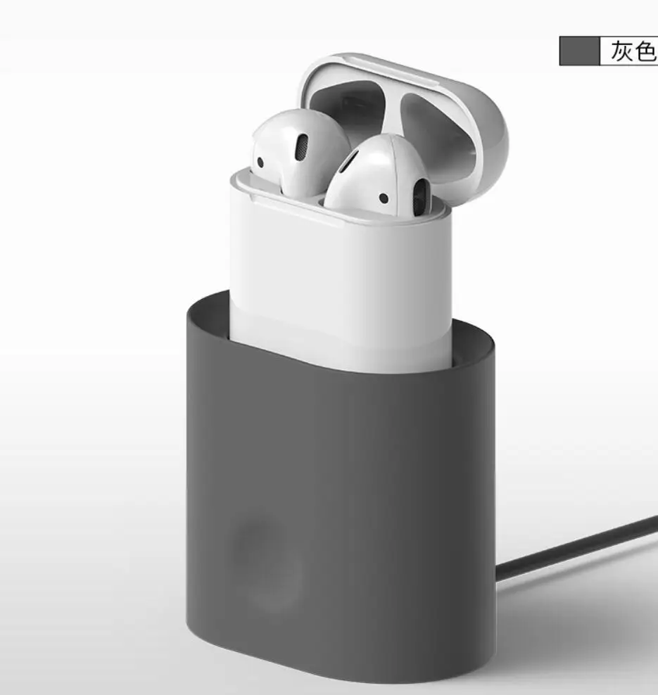 Защитный чехол для Airpods Зарядное устройство Док станция силиконовый Настольная