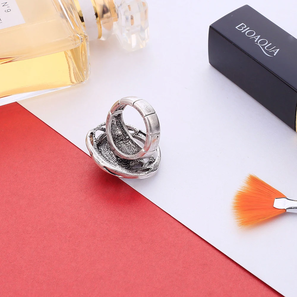 Женское Винтажное кольцо в форме розы стильное регулируемое с круглым