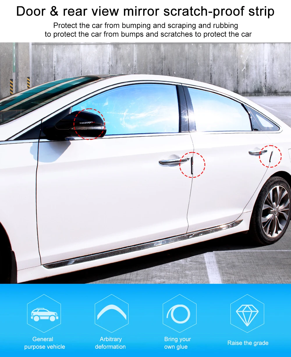 

6pcs Auto Car Door Guard Edge Corner Protector Guards Soft Door Guard Edge Corner Scratch Protector Buffer Trim Protective Strip
