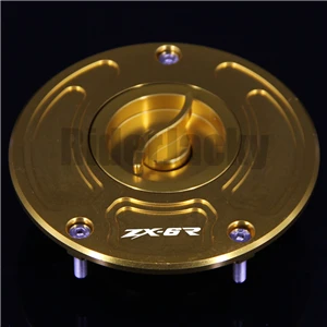 CNC Алюминий без ключа Аксессуары для мотоциклов Топливный бак газа Кепки Крышка для Kawasaki ZX-6R ZX6R ZX6 R 2003-2006 2004 2005 - Цвет: Golden