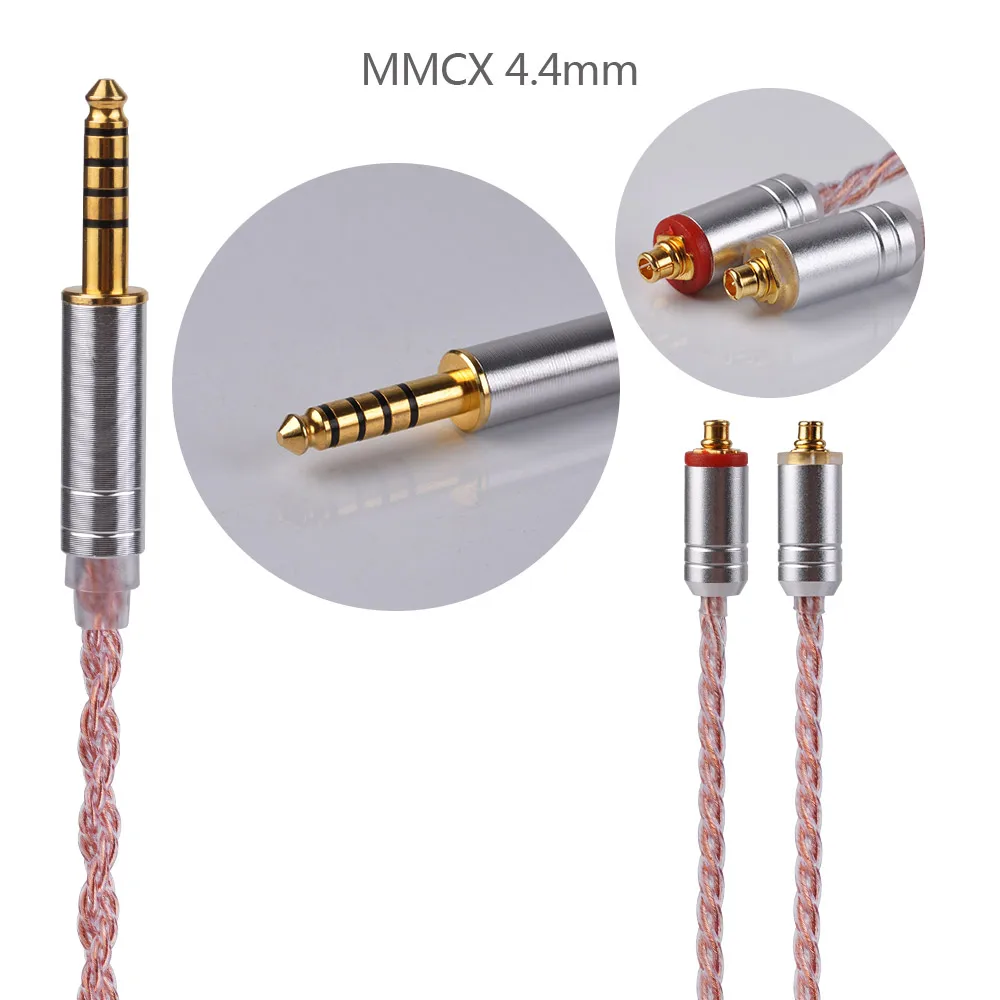 Новый Yinyoo 6 ядро розовый Медь кабель 2 5/3 5/4 4 мм балансный с MMCX/2PIN разъем для BLON BL 03 01