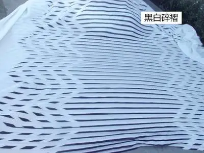 Модное черно-белое шифоновое Плиссированное Платье из ткани, красивые косички, модные женские платья(плиссированное платье 0,5 м - Цвет: 3
