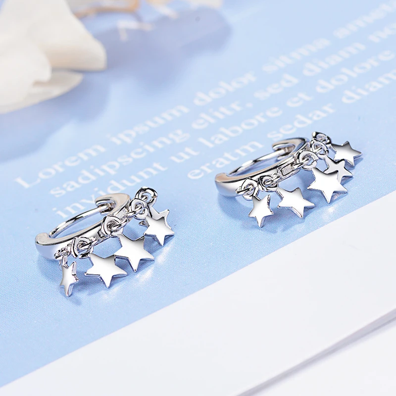 Маленькие подвески в виде звезд маленькие серьги кольца крутые золотистого