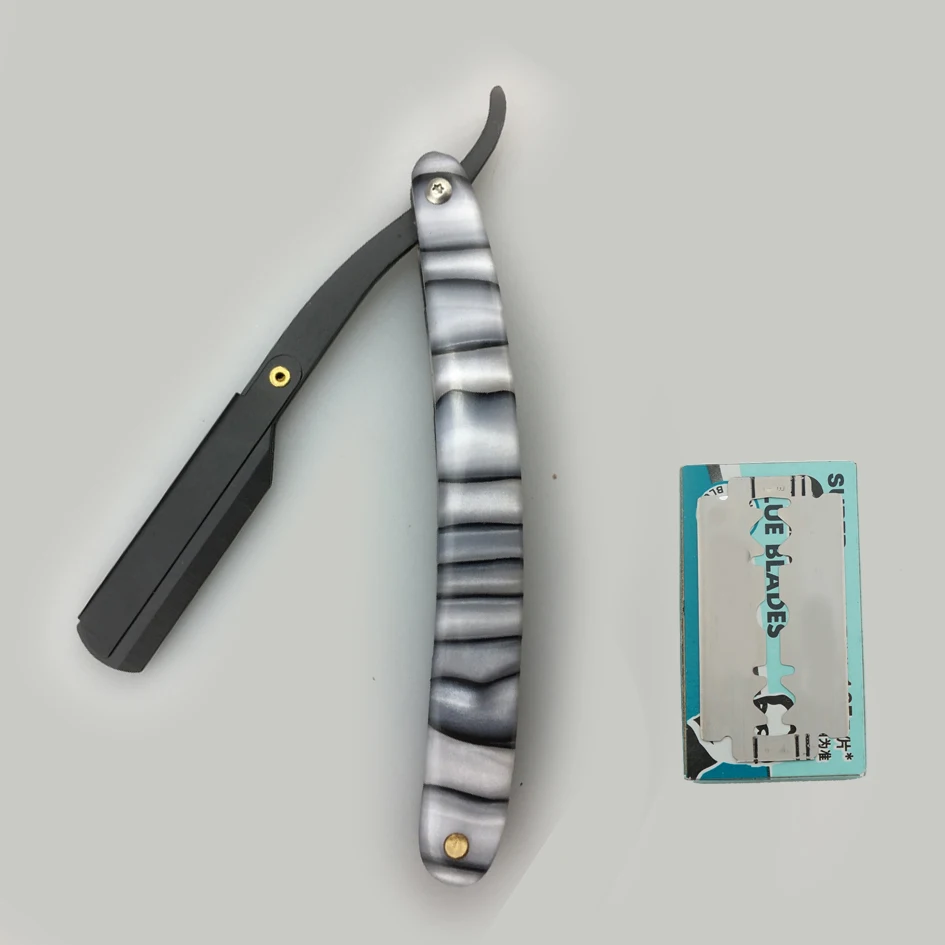 razor and blade Горячая мужские белые акриловые ручки бритвы портативные лезвия для бритвы парикмахерский нож для волос Бритва для бровей Бритва - Цвет: razor and blade