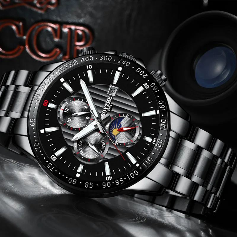 BOYZHE Herren Neue Automatische Mechanische Uhr Edelstahl Mode Повседневный Leucht Luxus Marke Sport Uhren Relogio