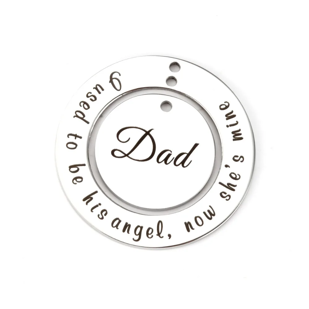 MYLONGINGCHARM специализированная Блокировка круг из нержавеющей стали брелок я был