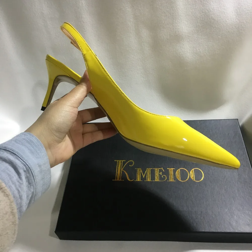 Kmeioo/пикантные женские туфли-лодочки; леопардовая женская обувь для вечеринок на тонком каблуке; Брендовые женские туфли-лодочки с острым носком и ремешком на щиколотке размера плюс