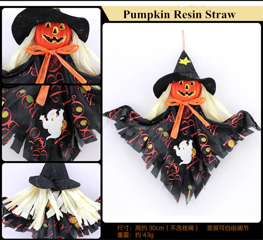 Новинка искусственная гирлянда на Хэллоуин в виде тыквы ведьмы подвесная
