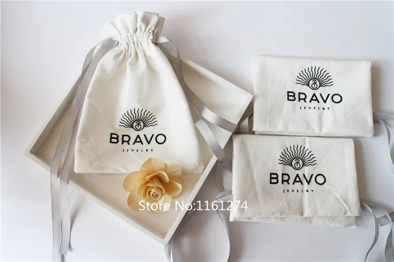 

Черная Хлопковая сумка с логотипом на заказ, 10*20 см