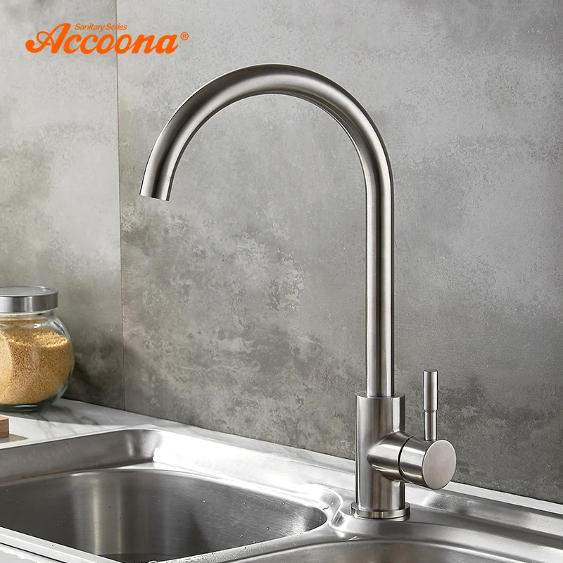 Accoona 304 фильтр для питьевой воды из нержавеющей стали кухонный кран для кухонной раковины 360 горячей и холодной воды A4590
