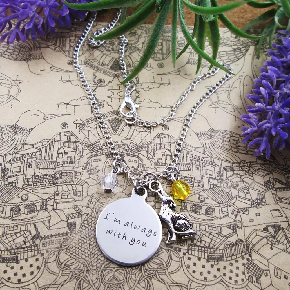 Модное Очаровательное ожерелье из нержавеющей стали с волком посеребренное