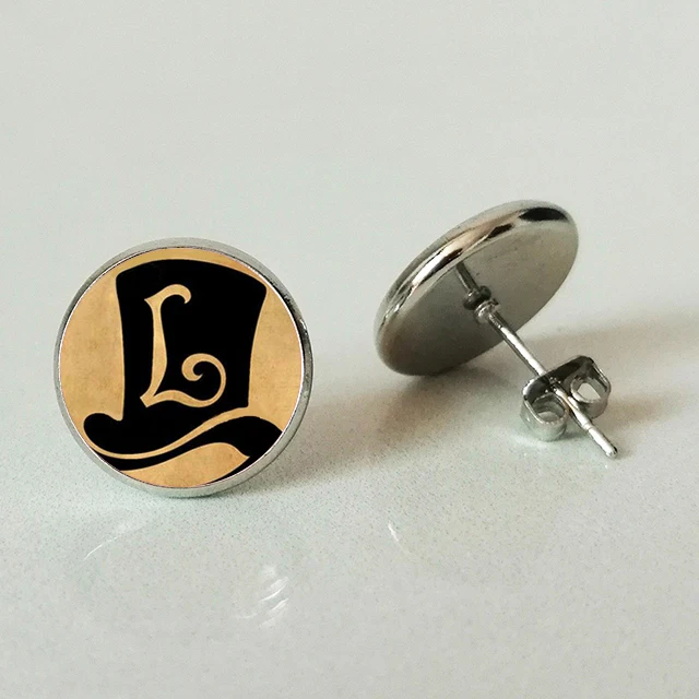 

Hot Sale,Professor Layton Emblem Inspired glass cabochon dome Stud earring Jewelry men women gift