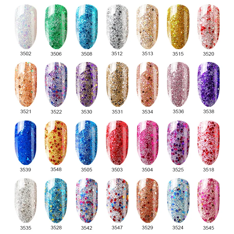 Сексуальный микс 2017 хит продаж Топ блеск блестящий гель лак для ногтей Высокое