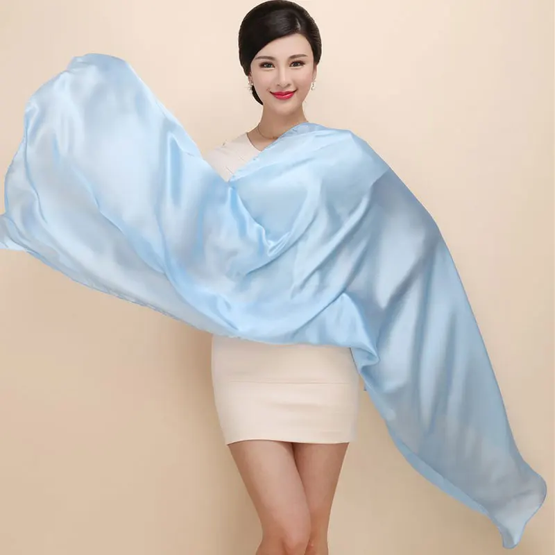 190*80 см Твердый Шелковый шарф шаль Осень Лето Весна Шарф женский красивый мягкий