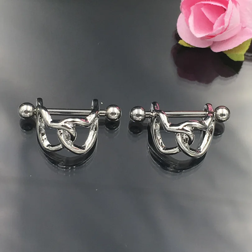 2 pcs/lot 18G Couple Heart Helix Piercing Tragus Ear Cartilage Earrings Pircing Stainless Steel Jewelry Nipple Ring | Украшения и