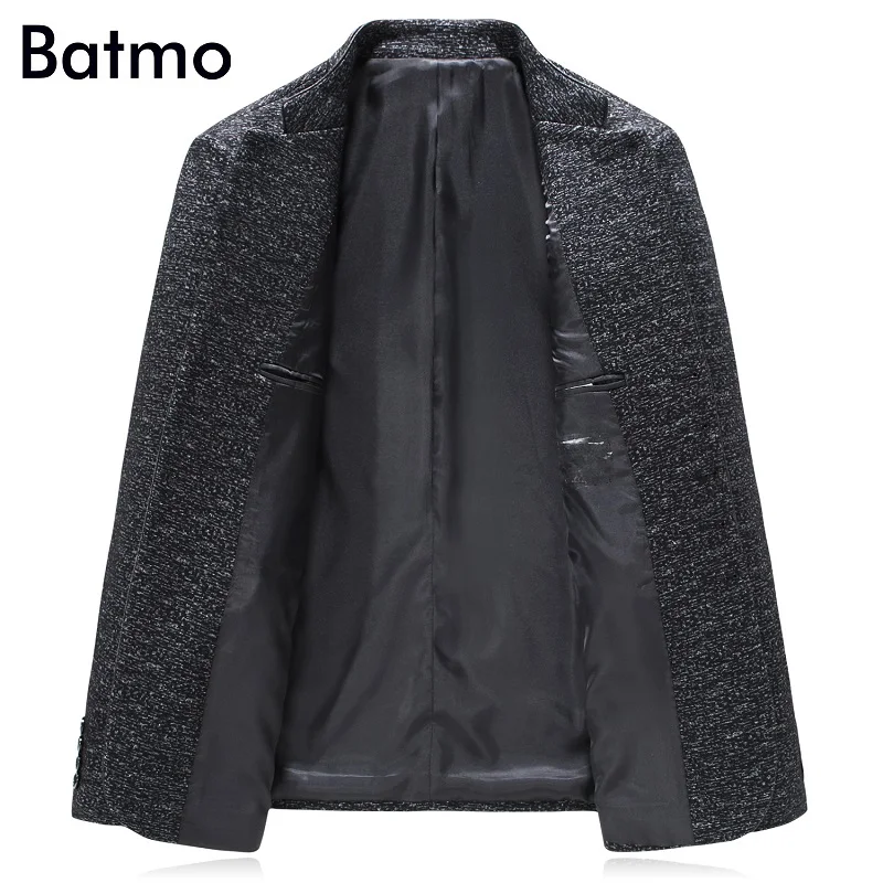 Мужской шерстяной костюм Batmo темно серый повседневный большого размера 2017|casual suit
