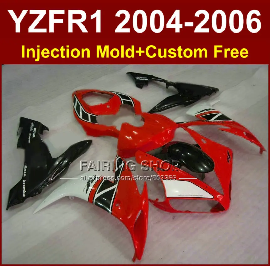 Заводские Обтекатели для мотоциклов YAMAHA R1 2004 2005 2006 YZFR1 YZF1000 04 05 06 красно черные