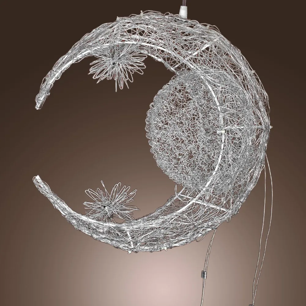 Алюминиевая проволока Луна и звезда детская спальня подвесной светильник для