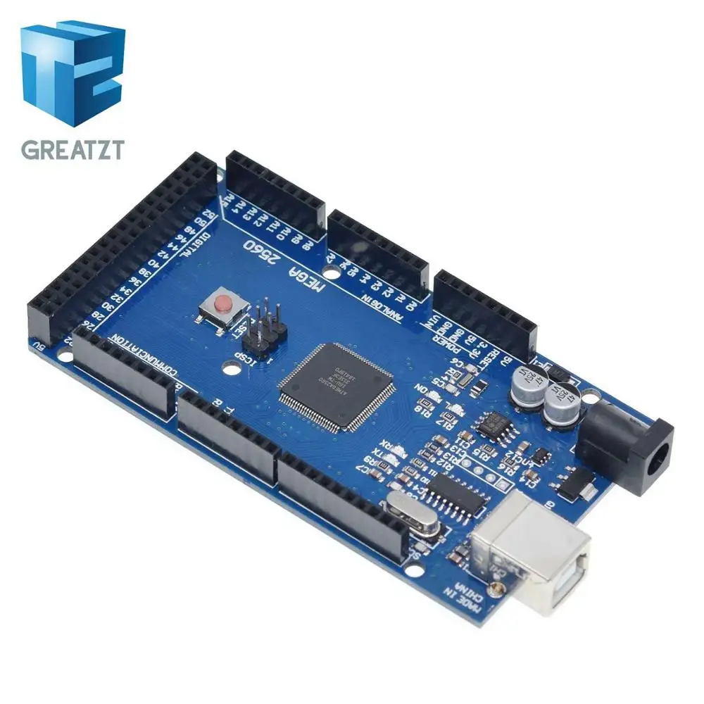 Плата GREATZT Mega 2560 R3 Mega2560 REV3 (ATmega2560 16AU CH340G) на usb кабеле совместима с arduino [с