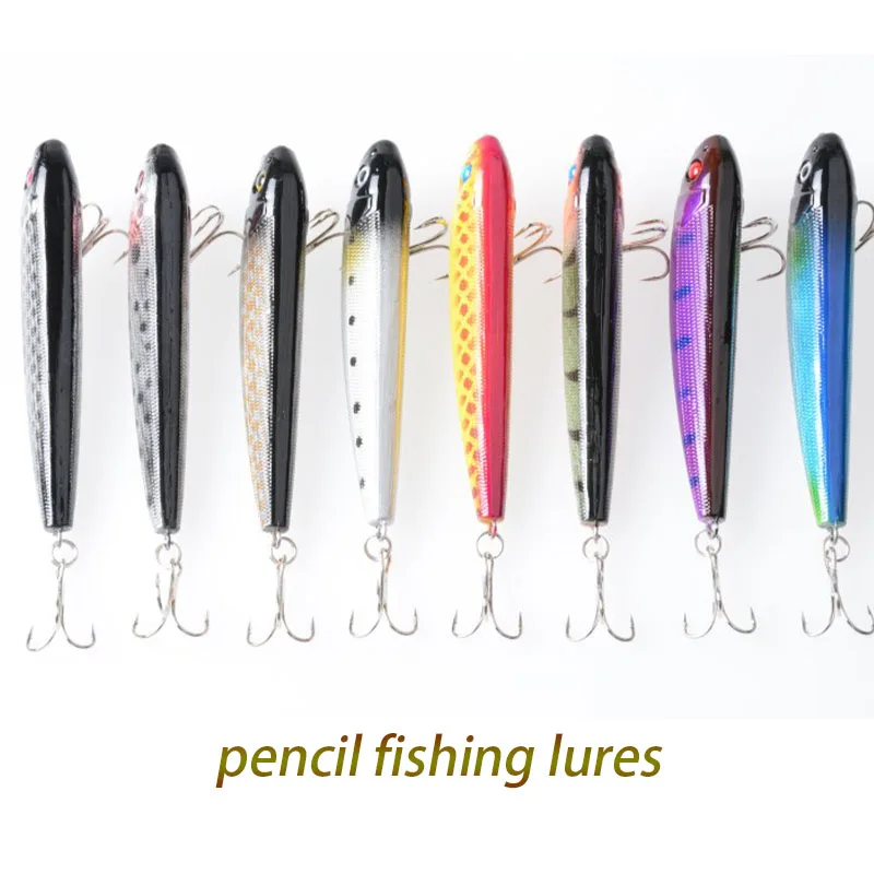 

HENGJIA 8pcs 8.5CM 9.8G top water pencil fishing lures hard plastic pike bass fishing baits isca pesca fishing tackles