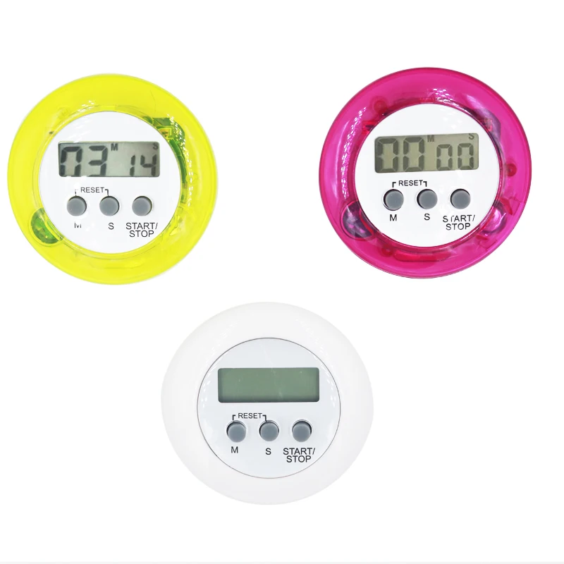

high quality round electronic timer LCD Digital Kitchen Countdown Timer Timing tool with stand 30%OFF