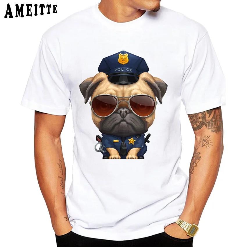 Футболка с принтом гигантской панды медведя офицера полиции повседневные топы