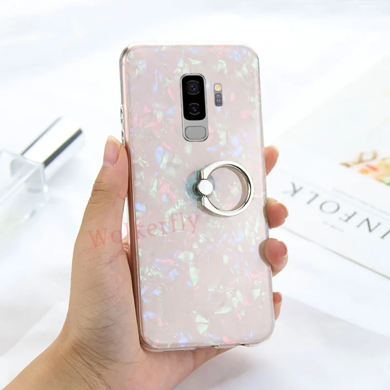 Красочный Блестящий чехол для samsung Galaxy S8 S8Plus S9 S9Plus S7 Edge Note 9 Note 8 J5 J7 J2 премьер-Чехол-держатель с кольцом