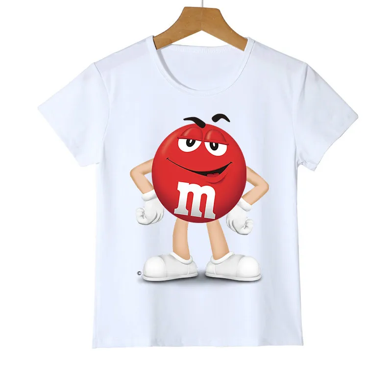 Fashion kid t-shirt 3D Boy/Girl chocolate beans MM print funny streetwear t shirt Anime Short Sleeve Baby Shirts Z47-4