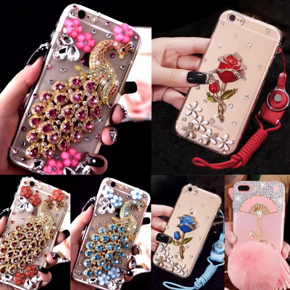 Уникальные 3D чехлы ручной работы с мягкой кромкой и бриллиантами для huawei Honor 5C/Honor