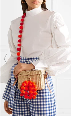 Пляжная сумка соломенные сумки с кисточками из ротанга женская маленькая