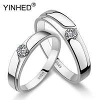 yinhed fashion women and men open couple rings 2pcs 100 925 sterling silver wedding bands jewelry engagement ring set zr517