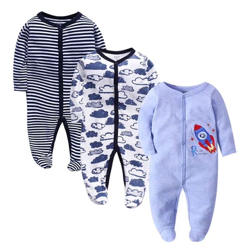 

3 PCS/lot newbron winter Baby Rompers Long Sleeve set cotton baby junmpsuit girls ropa bebe baby boy girl clothes