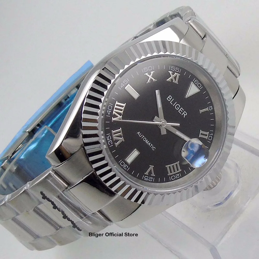 Новое поступление 2019 г. модные мужские часы серебристого цвета с римскими