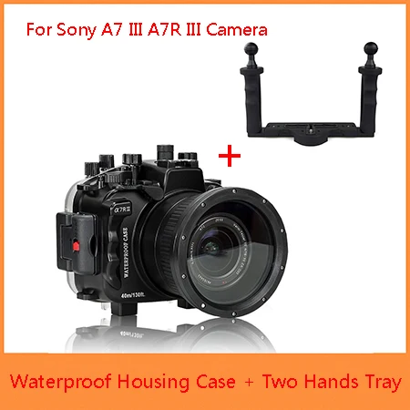 case and Tray Seafrogs 40 м/130 футов водонепроницаемый корпус камеры чехол для sony A7 III A7R III A7M3 с SL-108 подводный дайвинг макро кольцо свет - Цвет: case and Tray