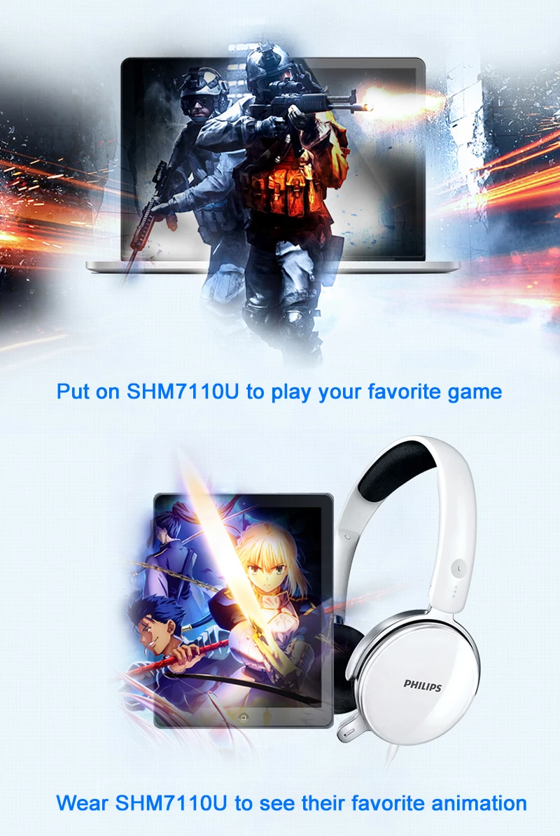 Philips SHM7110U наушники профессионального стерео 2 М Длинные линии с микрофоном для Xiaomi MP3 официальный проверки