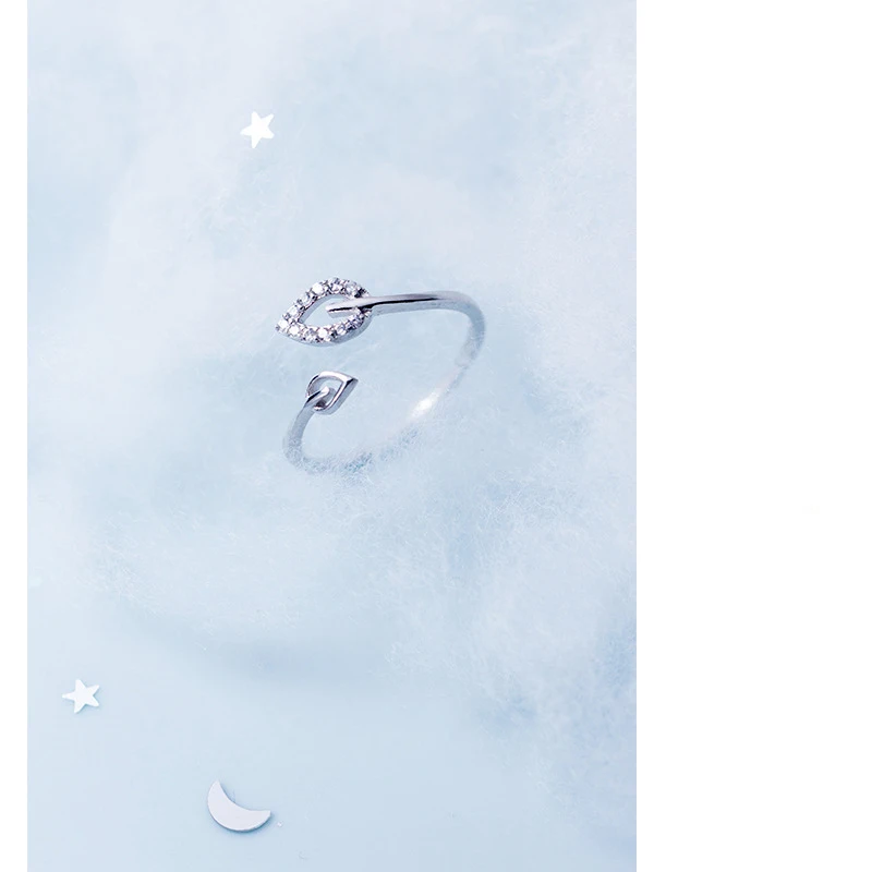 2019 100% 925 Sterling Silver Fashion Jewelry Double Hollow Leaf Round Cubic Zirconia Ring Sizable Girls Kids Xmas Gift Bijoux | Украшения
