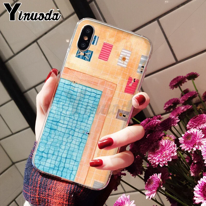 Yinuoda плавательный бассейн ТПУ чехол для телефона Apple iPhone 8 7 6 6S Plus X XS MAX 5 5S SE XR