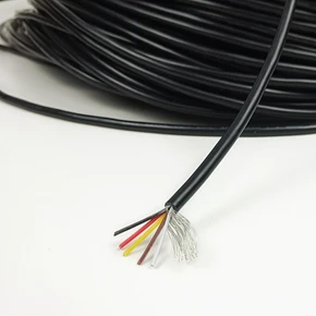 5-Cores Black Aipinchun 5 метров 16.4ft 2 3 4 5 Core экранированный провод UL 2547 28AWG 2,1 канал аудио линия сигнальный кабель щит провод для усилителя - Цвет: 5-Cores Black