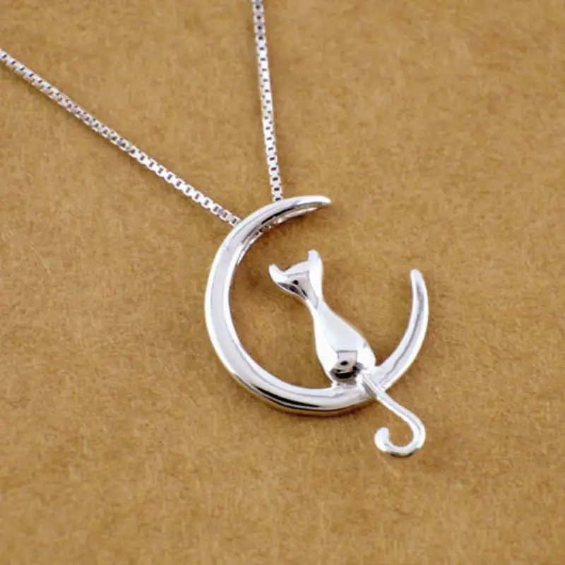 Прекрасный Лунокот Цепочки и ожерелья Кулон минималистский Chocker изделия милый