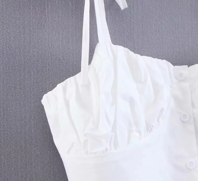 Женский укороченный топ на пуговицах с рюшами|Топы| |